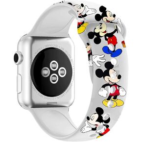 Cartoon Mouse Theme Bands for Apple Watch, Fit All iWatch Series, 38mm/40mm/42mm/44mm