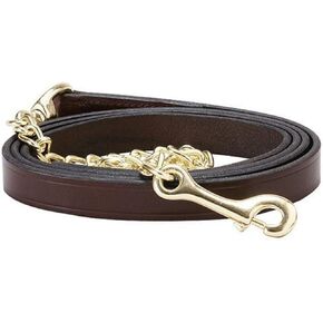 Perri's Leather Lead with 30-Inch Chain, 6-Feet 30-Inch