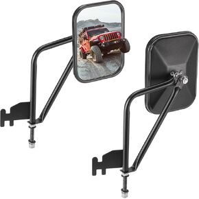 Mirrors Doors Off Compatible with Wrangler, QMPARTS No Vibrate & Wobble Side View Mirrors, Easy-Install Doorless Side Quick Release Mirror for Safe Doors Off Driving for Wrangler JK JKU 2007-2018