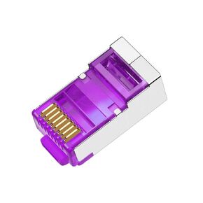 50 Pcs Cat6 RJ45 Color Connectors, Cat6 RJ45 Color Plugs, Cat6 Metal Shielded RJ45 Ends FTP 8P8C Modular Network Plug Connector, Red