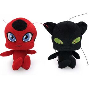 ZippyPaws Miraculous Kwamis Tikki and Plagg Durable Plush Squeaky Dog Toy and Breeds, 2 Pack in Saudi Arabia