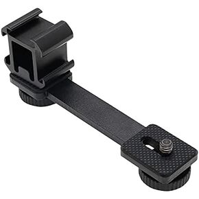 Triple Cold Shoe Mount Extension Bar Bracket with 1/4 Adapter for Zhiyun Smooth 4 DJI Osmo Pocket Osmo Mobile 3 Feiyutech Vimble 2 3-Axis Gimbal Accessories