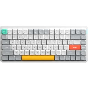 nuphy Air75 V2 Low Profile Keyboard,RGB Backlight Wireless Mechanical Keyboard,Hot-swappable Keyboard,Supports Bluetooth/2.4g/USB-C Connectivity (White, Gateron red Switches)
