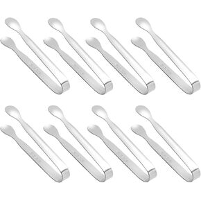 Pack Mini Ice Tongs Sugar Tongs Stainless Steel Small Serving Tongs Appetizers Tongs for Party Coffee Tea Bar Kitchen, Rainbow 4.3''