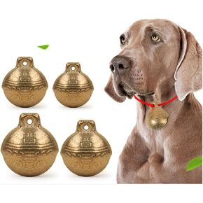LIXIN Pet Bell Dog Collar Bells， Vintage Brass Cat Collar Bells ，Pet Anti-Lost Bells -（4 Pack 15 mm/20 mm/25 mm/28 mm