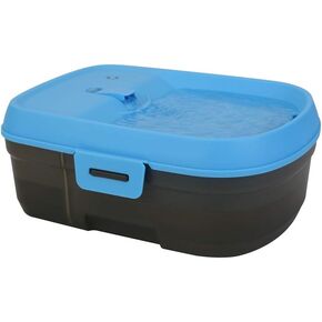 DH025 Cordless Battery Operated Pet Water Fountain, Cool Blue/Translucent Black