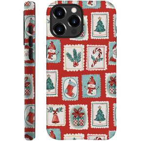 Compatible with for iPhone 16 Pro,Watercolor Christmas Stamp Snowman Phone Case for Girl Women Boy Men,Scratch Resistant Shockproof Cover Case for iPhone 16 Pro