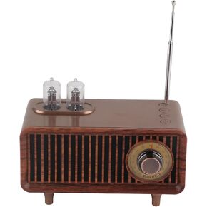 ASHATA Retro Wood Bluetooth Speaker, FM Radio Bluetooth Speaker with Elegant Classic, USB Desktop Vintage Speakers with Radio for Computer Desktops, U Disk, AUX Output