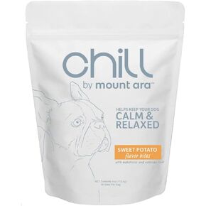 CHILL Bites Calming Dog Treats for Relaxation, Made with Sweet Potato, Valerian Root, & Melatonin for Dogs
