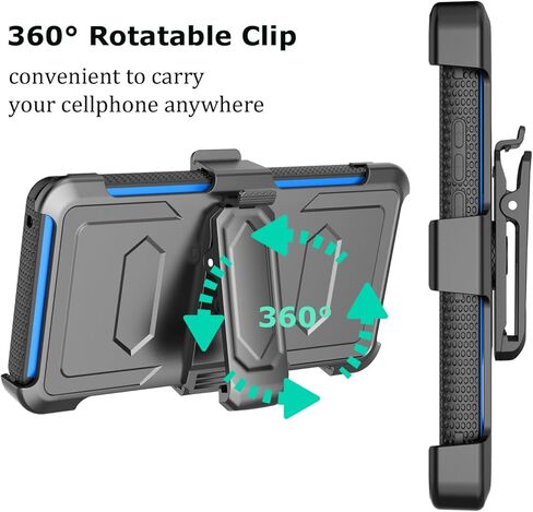 Takfox Moto Edge 2022 Case, for Motorola Edge 2022 Case Belt Clip Phone Holster, [Built-in Screen Protector] [Kickstand] Protective Heavy Duty Shockproof Rugged Cover-Black in Kuwait