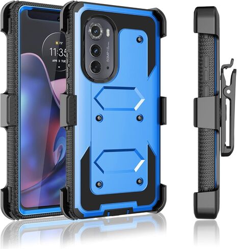 Takfox Moto Edge 2022 Case, for Motorola Edge 2022 Case Belt Clip Phone Holster, [Built-in Screen Protector] [Kickstand] Protective Heavy Duty Shockproof Rugged Cover-Black in Kuwait