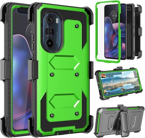 Takfox Moto Edge 2022 Case, for Motorola Edge 2022 Case Belt Clip Phone Holster, [Built-in Screen Protector] [Kickstand] Protective Heavy Duty Shockproof Rugged Cover-Black in Saudi Arabia