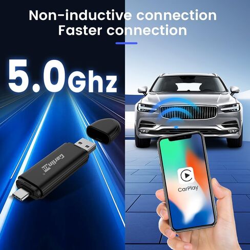 Carlinkit Mini SE Wireless CarPlay Adapter - Convert Wired CarPlay to Wireless | High Cost-Performance | Dual-Head USB-A & USB-C | Compact & Stable Connection in Kuwait