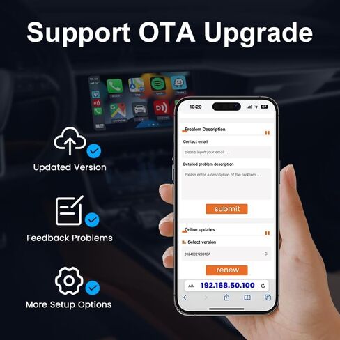 Carlinkit Mini SE Wireless CarPlay Adapter - Convert Wired CarPlay to Wireless | High Cost-Performance | Dual-Head USB-A & USB-C | Compact & Stable Connection in Kuwait