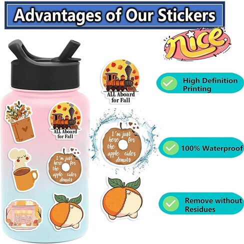 ملصقات البلوط 55pcs الخريف الخريف البلوط لعيد الشكر زجاجات المياه بطاقات الأمتعة المغلفات سجل القصاصات الكمبيوتر المحمول حزب الديكور للأطفال المراهقين in Kuwait