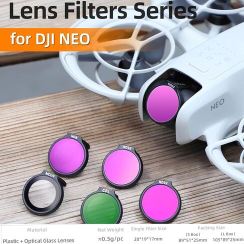 Filter for DJI Neo CPL/MCUV/ND32/ND64 for DJI Neo Fly More Combo Filter Set for DJI NEO Drone Accessories 4-Pack in Kuwait