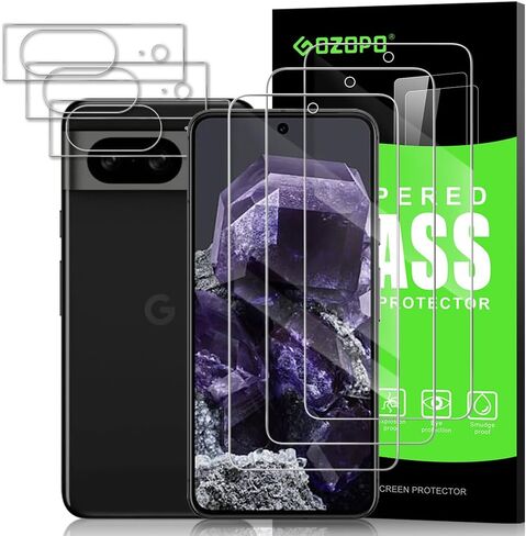 [3+3 Pack Screen Protector for Google Pixel 8（Released 2023） [Scratch Resistant] [Bubble Free] Tempered Glass Screen Film (Pixel 8-6.17 Inch) in Saudi Arabia