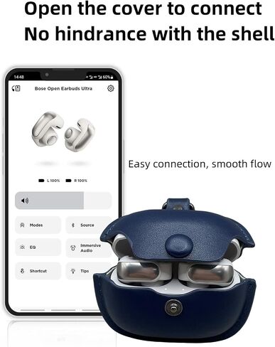 Leather Case Compatible with Bose Ultra Open Earbuds with Keychain in Saudi Arabia