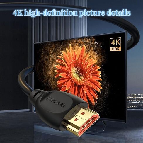 كابل شامل HD 4K HDMI2.0 60 هرتز، اتصال بشاشة عرض الكمبيوتر، التلفزيون، جهاز العرض، صندوق التلفزيون الذكي، Blu-ray DVD، نقل متزامن للصوت والفيديو، حماية متعددة الطبقات، 2 متر in Kuwait