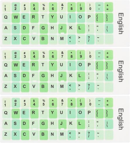 PATIKIL 3Pcs Universal English Keyboard Stickers, Replacement English Keyboard Stickers Green Background with Black Lettering for Computer Laptop Desktop in Saudi Arabia