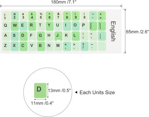 PATIKIL 3Pcs Universal English Keyboard Stickers, Replacement English Keyboard Stickers Green Background with Black Lettering for Computer Laptop Desktop in Saudi Arabia