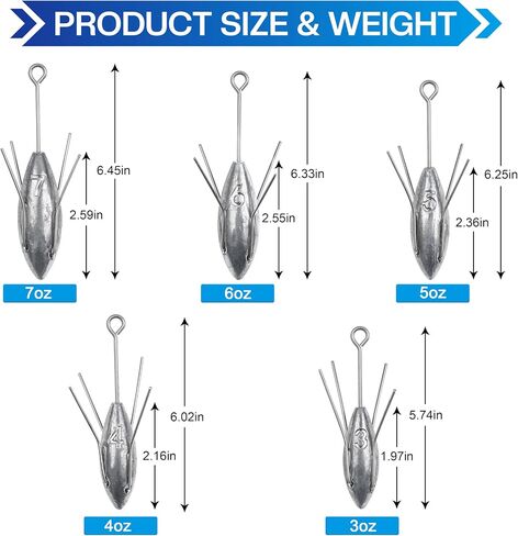 Sputnik Sinker Weights Surf Fishing Weights Sinker Long Tail Fishing Weights Surf Fishing Weight Saltwater for Ocean Sea Sand in Kuwait