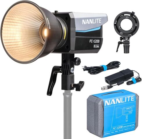 NANLITE FC-120B LED Video Light 2700K-6500K 145W Bowens Mount Continuous Output Lighting with APP Control, Bowens Adapter for Studio Photograpny/Video Recording in Kuwait