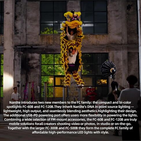 NANLITE FC-120B LED Video Light 2700K-6500K 145W Bowens Mount Continuous Output Lighting with APP Control, Bowens Adapter for Studio Photograpny/Video Recording in Kuwait