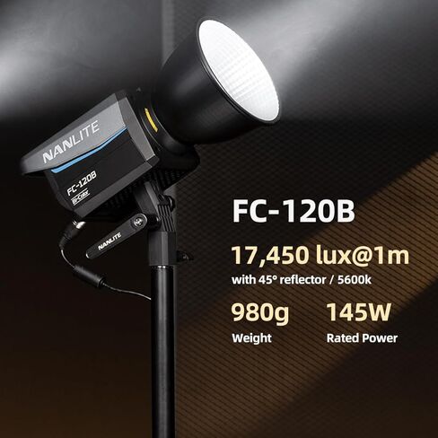 NANLITE FC-120B LED Video Light 2700K-6500K 145W Bowens Mount Continuous Output Lighting with APP Control, Bowens Adapter for Studio Photograpny/Video Recording in Kuwait