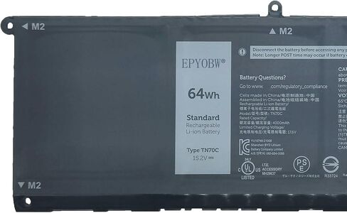 بطارية TN70C 64Wh متوافقة مع Dell Inspiron 3510 3520 3530 5310 5320 5330 5510 5630 5440 5445 / Latitude 3320 3420 3520 / Inspiron 16 7620 7630 7635 7640 سلسلة كمبيوتر محمول 2 في 1 V6W 33 جي 91 جي 0 in Saudi Arabia