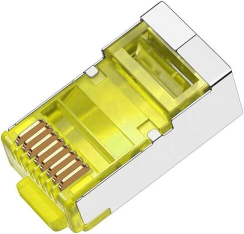 50 Pcs Cat6 RJ45 Color Connectors, Cat6 RJ45 Color Plugs, Cat6 Metal Shielded RJ45 Ends FTP 8P8C Modular Network Plug Connector, Red in Saudi Arabia