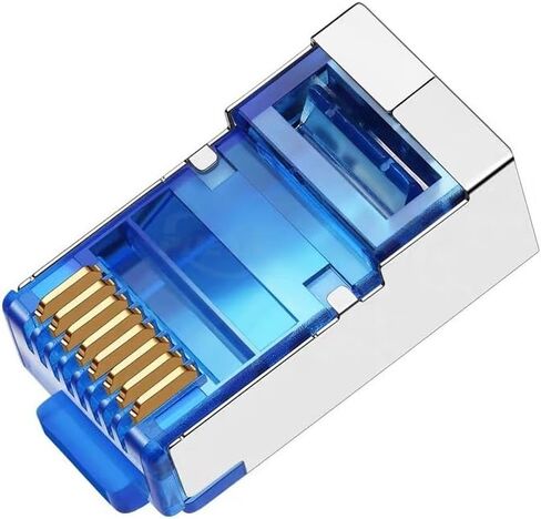 50 Pcs Cat6 RJ45 Color Connectors, Cat6 RJ45 Color Plugs, Cat6 Metal Shielded RJ45 Ends FTP 8P8C Modular Network Plug Connector, Red in Saudi Arabia