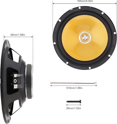 2 قطعة من سماعات السيارة مقاس 6.5 بوصة، مكبر صوت محوري للسيارة HiFi بقدرة 280 وات مع غطاء، مكبر صوت بتردد كامل النطاق غير مدمر in Kuwait
