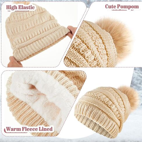Liitrsh 12 Pcs Winter Beanie Hat Scarf Gloves Set Knitted Beanie Hat Circle Scarves Gloves Earmuff for Women Men in Saudi Arabia
