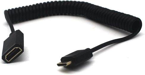 كابل MOTONG القياسي 4K HDMI 2.0 إلى Mini HDMI، سلك كابل HDMI صغير ملفوف ذكر إلى HDMI 2.0 أنثى 4K*2K@60 هرتز إيثرنت إرجاع الصوت ثلاثي الأبعاد (1.8 متر، M إلى F) in Saudi Arabia