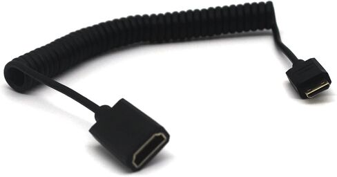 كابل MOTONG القياسي 4K HDMI 2.0 إلى Mini HDMI، سلك كابل HDMI صغير ملفوف ذكر إلى HDMI 2.0 أنثى 4K*2K@60 هرتز إيثرنت إرجاع الصوت ثلاثي الأبعاد (1.8 متر، M إلى F) in Saudi Arabia