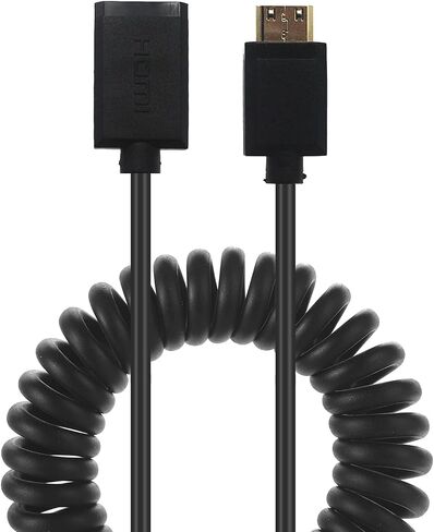 كابل MOTONG القياسي 4K HDMI 2.0 إلى Mini HDMI، سلك كابل HDMI صغير ملفوف ذكر إلى HDMI 2.0 أنثى 4K*2K@60 هرتز إيثرنت إرجاع الصوت ثلاثي الأبعاد (1.8 متر، M إلى F) in Saudi Arabia