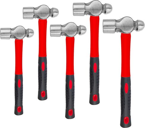 C&T 3 Piece Ball Peen Hammer, 16oz 32oz 48oz, Fiberglass Handle hammer for Ball Peen, Blow Striking Ball Pein Hammer Handle Tool with Forged Steel Construction & Shock Reduction Grip for Metal Working in Kuwait