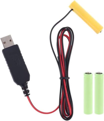 محول طاقة مزيل بطارية AA بطول 1 متر، كابل إمداد طاقة USB بديل 1.5 فولت لألعاب الساعات (1.5 فولت) in Saudi Arabia