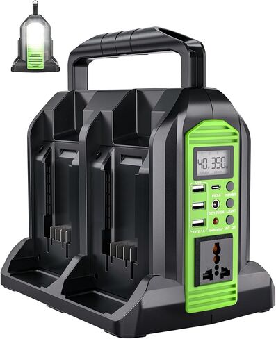 350W Power Inverter for Greenworks 40v Battery, 4-Ports DC 40V to AC 110-120V Pure Sine Wave Battery Inverter with 3 USB-A Port, 1 USB-C Port,300lm LED Light for Camping Travel Emergency(Tool Only) in Kuwait