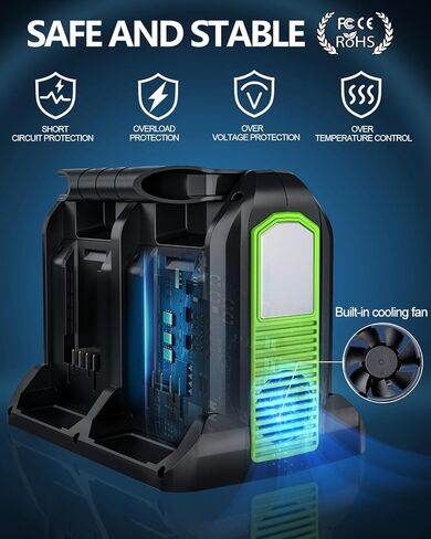 350W Power Inverter for Greenworks 40v Battery, 4-Ports DC 40V to AC 110-120V Pure Sine Wave Battery Inverter with 3 USB-A Port, 1 USB-C Port,300lm LED Light for Camping Travel Emergency(Tool Only) in Kuwait