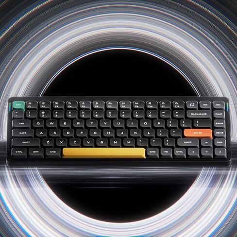 لوحة مفاتيح nuphy Air75 V2 منخفضة المستوى، لوحة مفاتيح ميكانيكية لاسلكية بإضاءة خلفية RGB، لوحة مفاتيح قابلة للتبديل السريع، تدعم اتصال Bluetooth/2.4g/USB-C (مفاتيح بيضاء، Gateron حمراء) in Kuwait