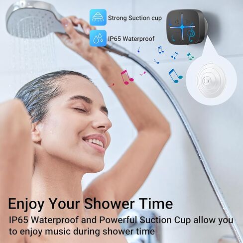 مكبر صوت بلوتوث INGA مقاوم للماء، IP65 مكبر صوت لاسلكي محمول مع كوب شفط، صوت عالي الدقة، مكبر صوت صغير مع ضوء LED وميكروفون للحمام، الدش، حمام السباحة، الشاطئ، في الهواء الطلق in Kuwait
