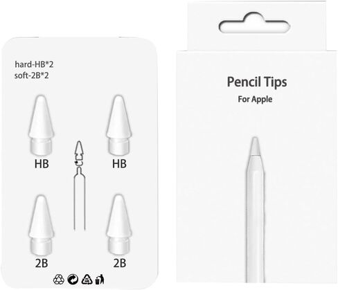 Pencil Tips Soft Wear-Resistant Tips for Apple Pencil 1st / 2nd Generation, 2B Soft Double-Layered Pen Tip for Apple Replacement 2B Stylus Fine Nib Compatible with iPad Air Mini Pro Apple Pencil in Saudi Arabia