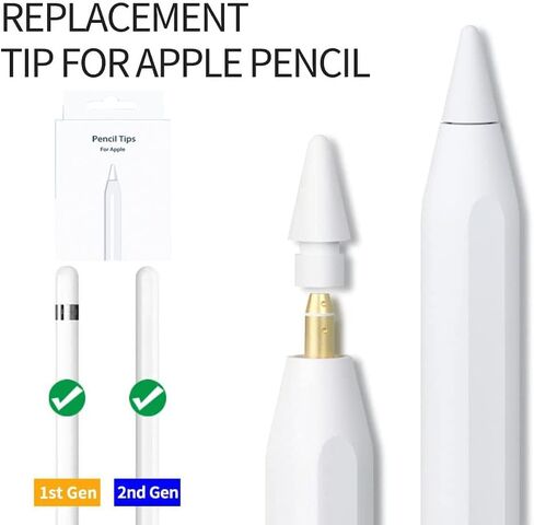 Pencil Tips Soft Wear-Resistant Tips for Apple Pencil 1st / 2nd Generation, 2B Soft Double-Layered Pen Tip for Apple Replacement 2B Stylus Fine Nib Compatible with iPad Air Mini Pro Apple Pencil in Saudi Arabia