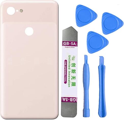 استبدال أجزاء الزجاج الخلفي للوحة الخلفية للباب الخلفي لهاتف Google Pixel 3 XL 3XL G013D G013C (بدون عدسة وبصمة إصبع) (استبدال الزجاج الخلفي لهاتف Pixel 3 XL 6.3") وردي in Kuwait