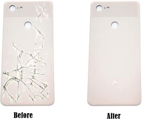 استبدال أجزاء الزجاج الخلفي للوحة الخلفية للباب الخلفي لهاتف Google Pixel 3 XL 3XL G013D G013C (بدون عدسة وبصمة إصبع) (استبدال الزجاج الخلفي لهاتف Pixel 3 XL 6.3") وردي in Kuwait