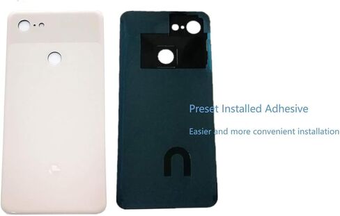 استبدال أجزاء الزجاج الخلفي للوحة الخلفية للباب الخلفي لهاتف Google Pixel 3 XL 3XL G013D G013C (بدون عدسة وبصمة إصبع) (استبدال الزجاج الخلفي لهاتف Pixel 3 XL 6.3") وردي in Kuwait