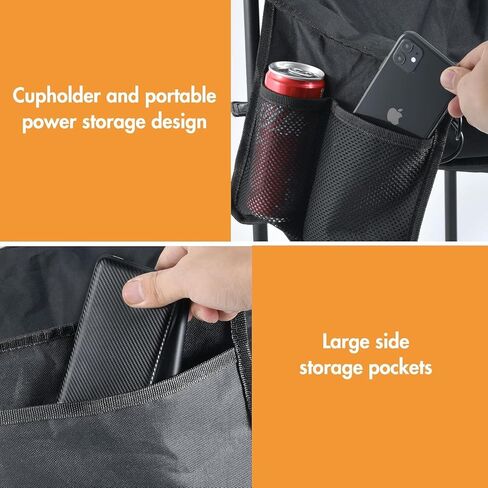 كرسي تخييم صغير الحجم ومدفأ مع بطارية 10,000 مللي أمبير في الساعة، 3 كراسي قابلة للتدفئة ومحمولة مع حامل أكواب، حقيبة تخزين، مثالي للرياضات الخارجية، والتخييم، والفناء، ويتحمل ما يصل إلى 400 رطل in Kuwait