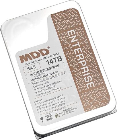 MDD (MD14TSAS25672E-2X14) 14 تيرابايت 7200 دورة في الدقيقة 256 ميجابايت كاش 4KN SAS 12 جيجابايت/ثانية 3.5 بوصة (محرك مزدوج) محرك الأقراص الصلبة للمؤسسات - [ليس محرك أقراص SATA HDD] (متجدد) in Saudi Arabia
